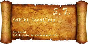 Sóki Terézia névjegykártya